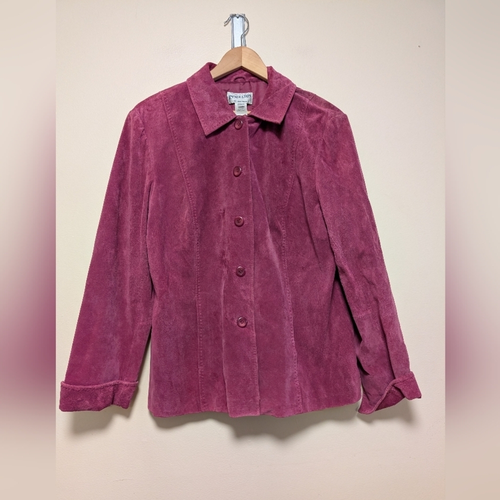 Pendleton Raspberry Suede Button-Up Jacket - Picture 5 of 5
